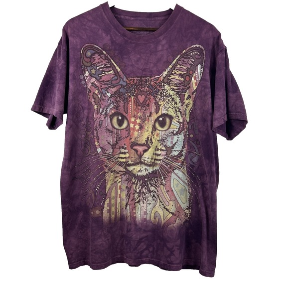 The Mountain Women's Purple Colorful Cat Graphic Tie Dye T-shirt L XL - Picture 1 of 6